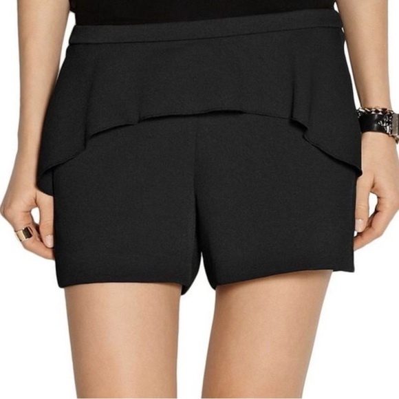 Maje Farra Black Shorts Ruffle Front Pull On Minimalist Contemporary Size Small - Picture 2 of 14